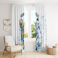 Personalized Argentina Football La Seleccion Window Curtain Watercolor Splatter World Soccer Art