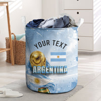Personalized Argentina Football Champion Trophy Laundry Basket Flag Soccer Fan Graphic