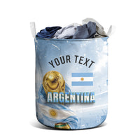 Personalized Argentina Football Champion Trophy Laundry Basket Flag Soccer Fan Graphic
