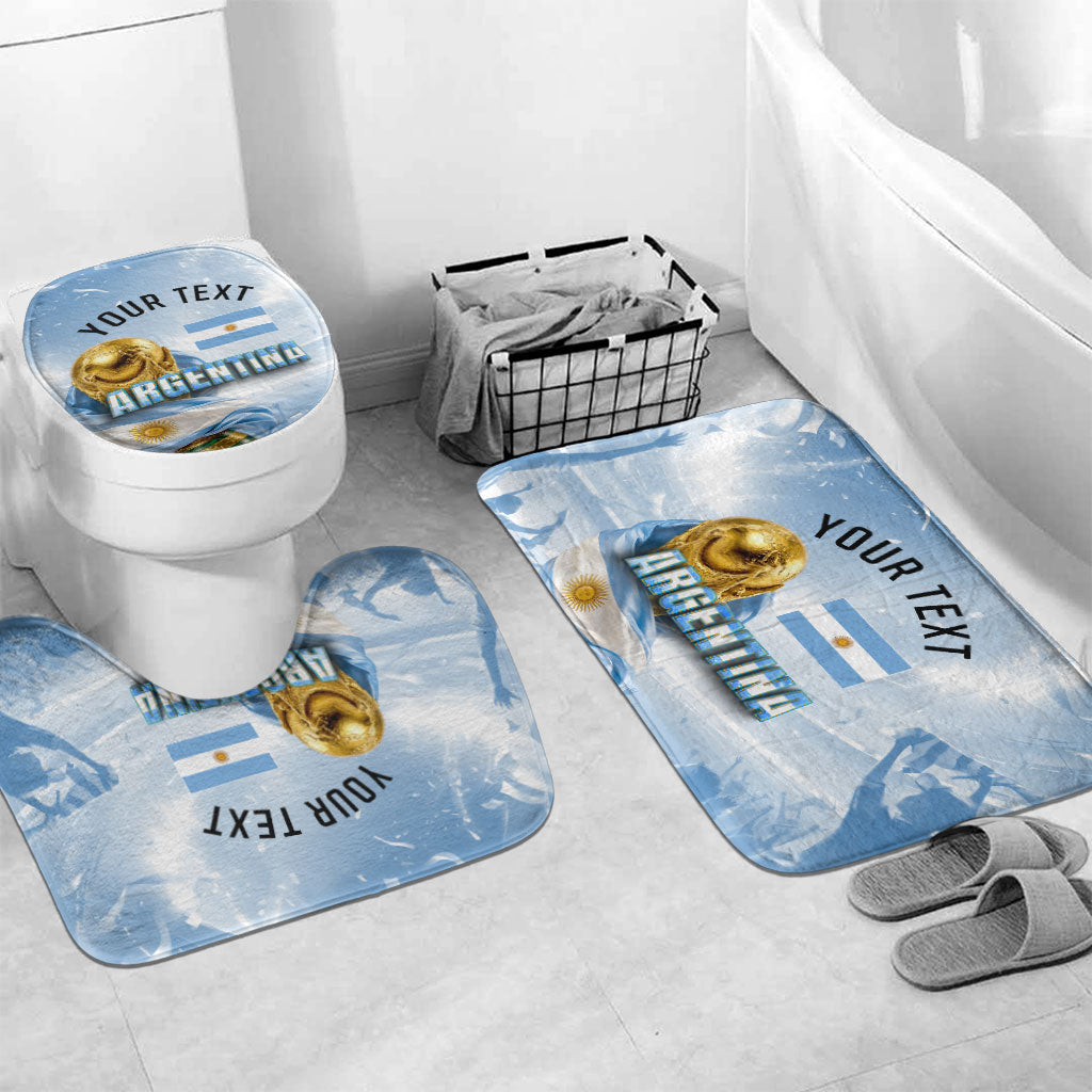 Personalized Argentina Football Champion Trophy Bathroom Set Flag Soccer Fan Graphic