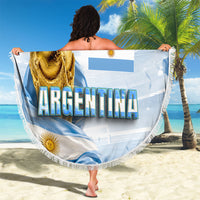 Personalized Argentina Football Champion Trophy Beach Blanket Flag Soccer Fan Graphic