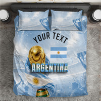Personalized Argentina Football Champion Trophy Bedding Set Flag Soccer Fan Graphic