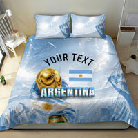 Personalized Argentina Football Champion Trophy Bedding Set Flag Soccer Fan Graphic