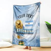 Personalized Argentina Football Champion Trophy Blanket Flag Soccer Fan Graphic