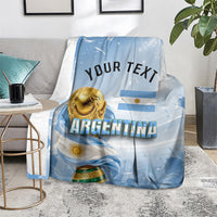 Personalized Argentina Football Champion Trophy Blanket Flag Soccer Fan Graphic