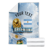 Personalized Argentina Football Champion Trophy Blanket Flag Soccer Fan Graphic