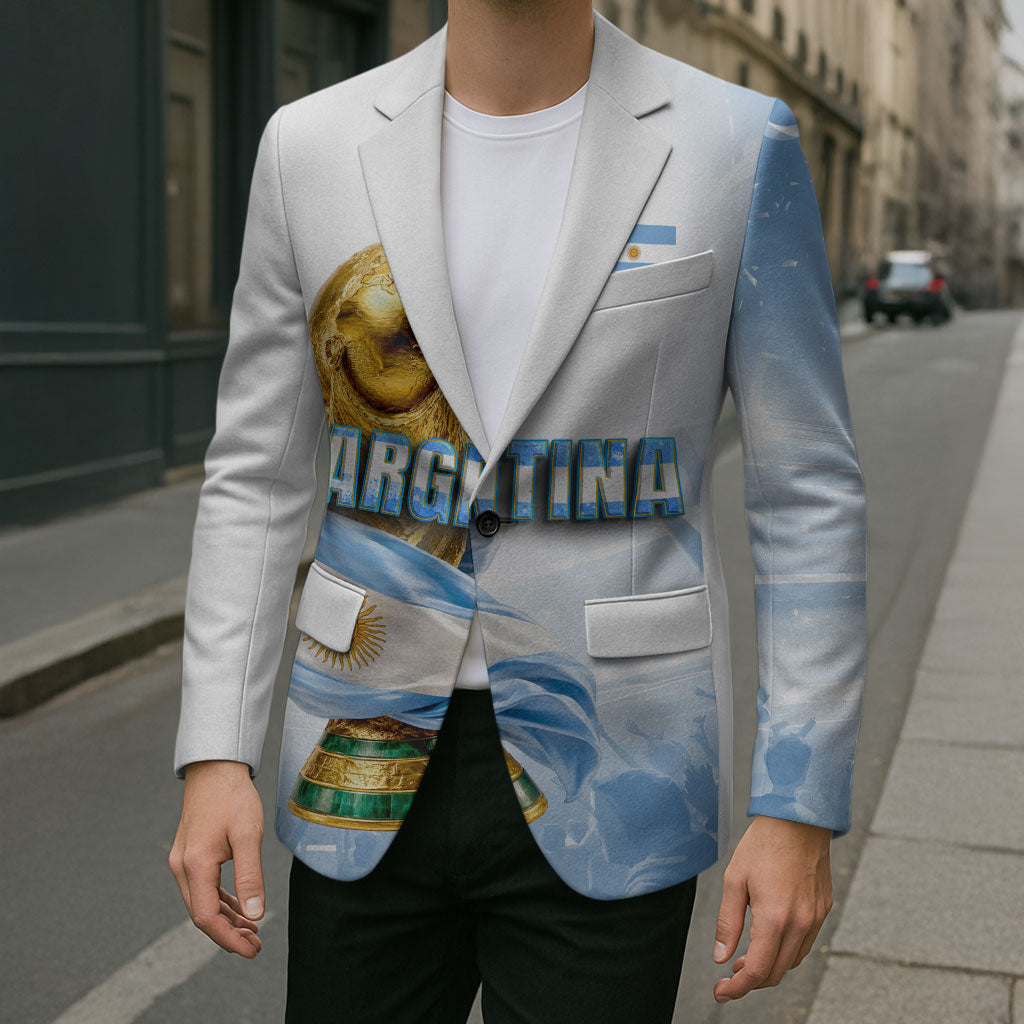 Personalized Argentina Football Champion Trophy Blazer Flag Soccer Fan Graphic