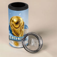 Personalized Argentina Football Champion Trophy 4 in 1 Can Cooler Tumbler Flag Soccer Fan Graphic
