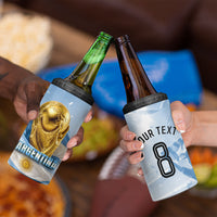 Personalized Argentina Football Champion Trophy 4 in 1 Can Cooler Tumbler Flag Soccer Fan Graphic