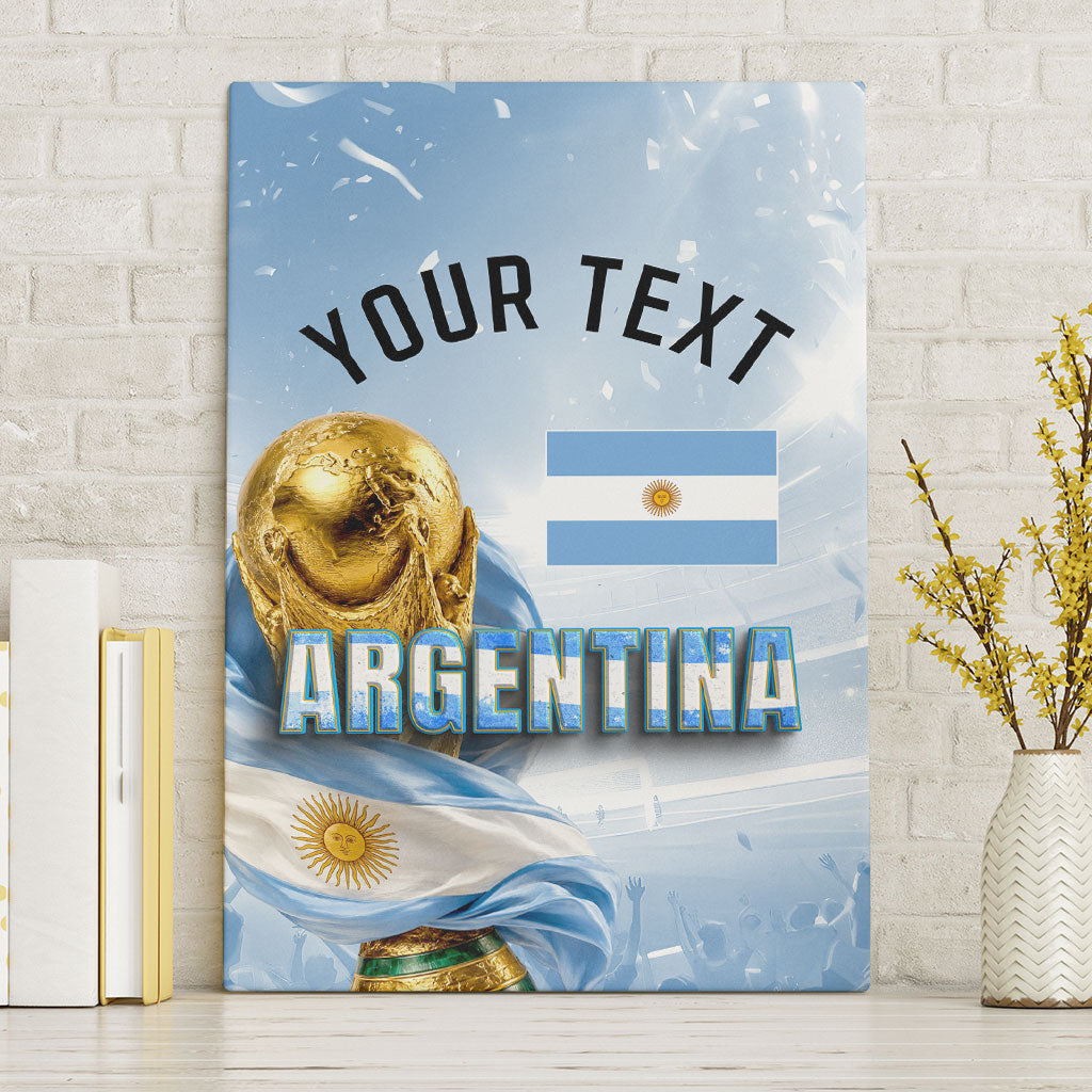 Personalized Argentina Football Champion Trophy Canvas Wall Art Flag Soccer Fan Graphic