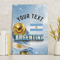Personalized Argentina Football Champion Trophy Canvas Wall Art Flag Soccer Fan Graphic
