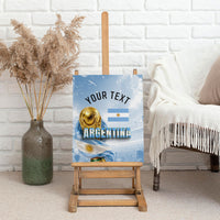 Personalized Argentina Football Champion Trophy Canvas Wall Art Flag Soccer Fan Graphic