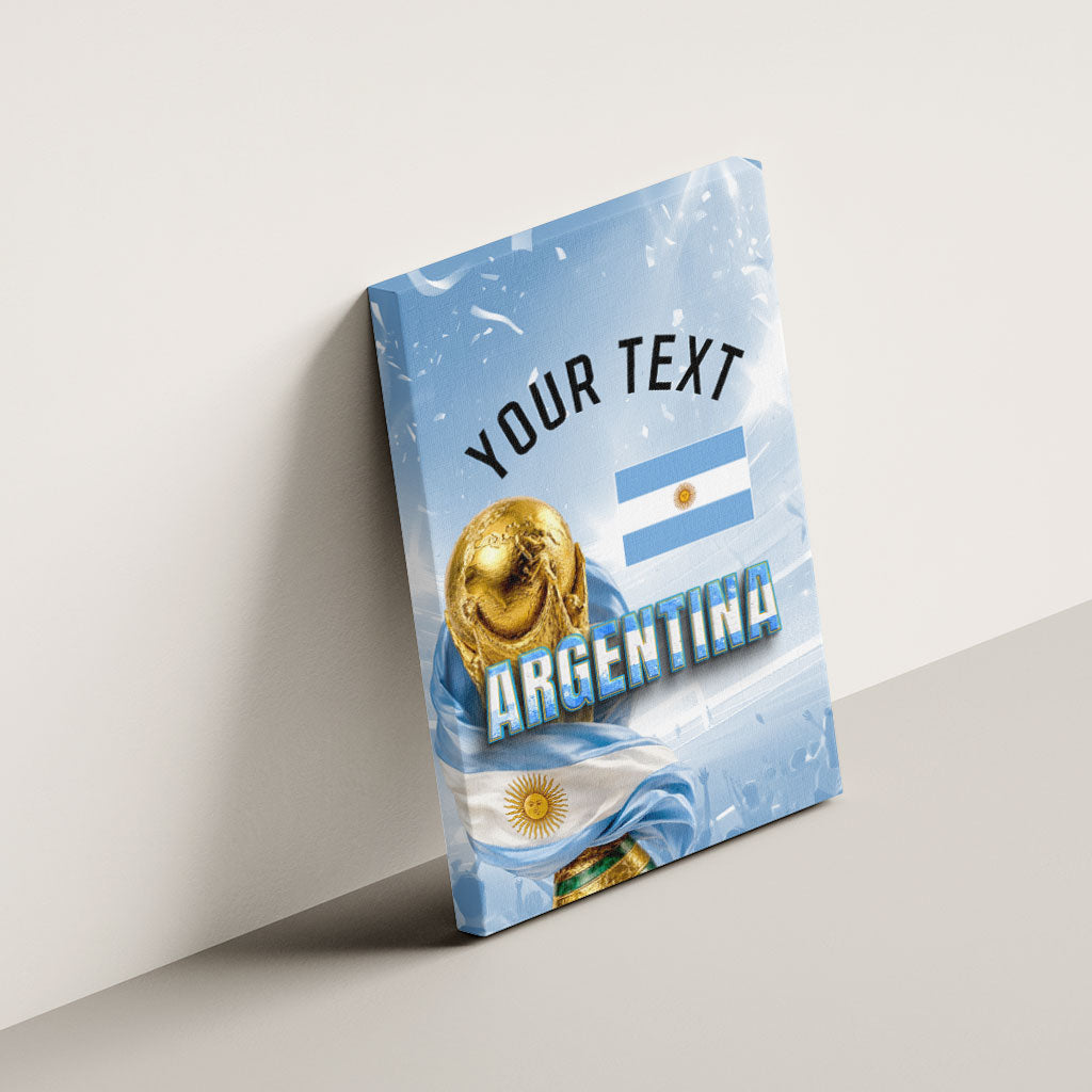 Personalized Argentina Football Champion Trophy Canvas Wall Art Flag Soccer Fan Graphic
