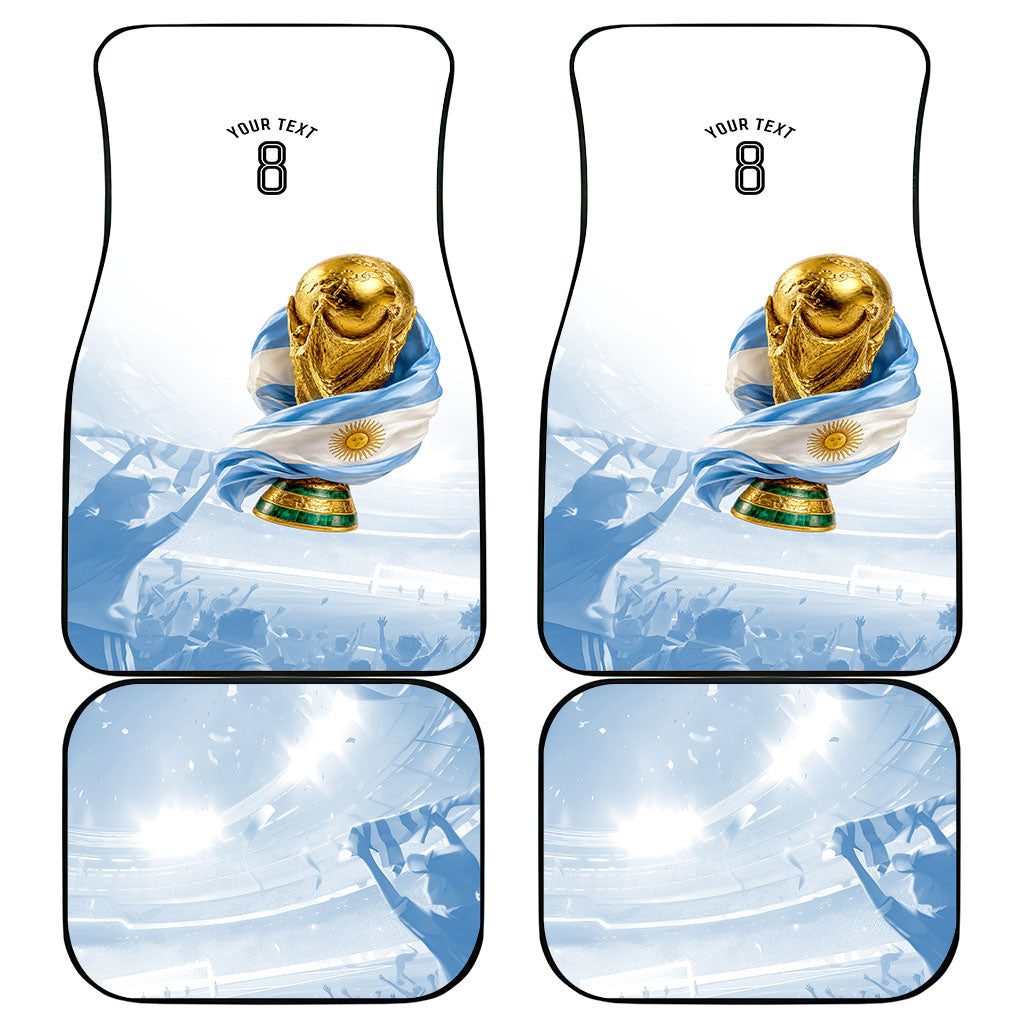 Personalized Argentina Football Champion Trophy Car Mats Flag Soccer Fan Graphic