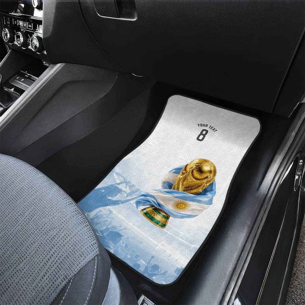 Personalized Argentina Football Champion Trophy Car Mats Flag Soccer Fan Graphic
