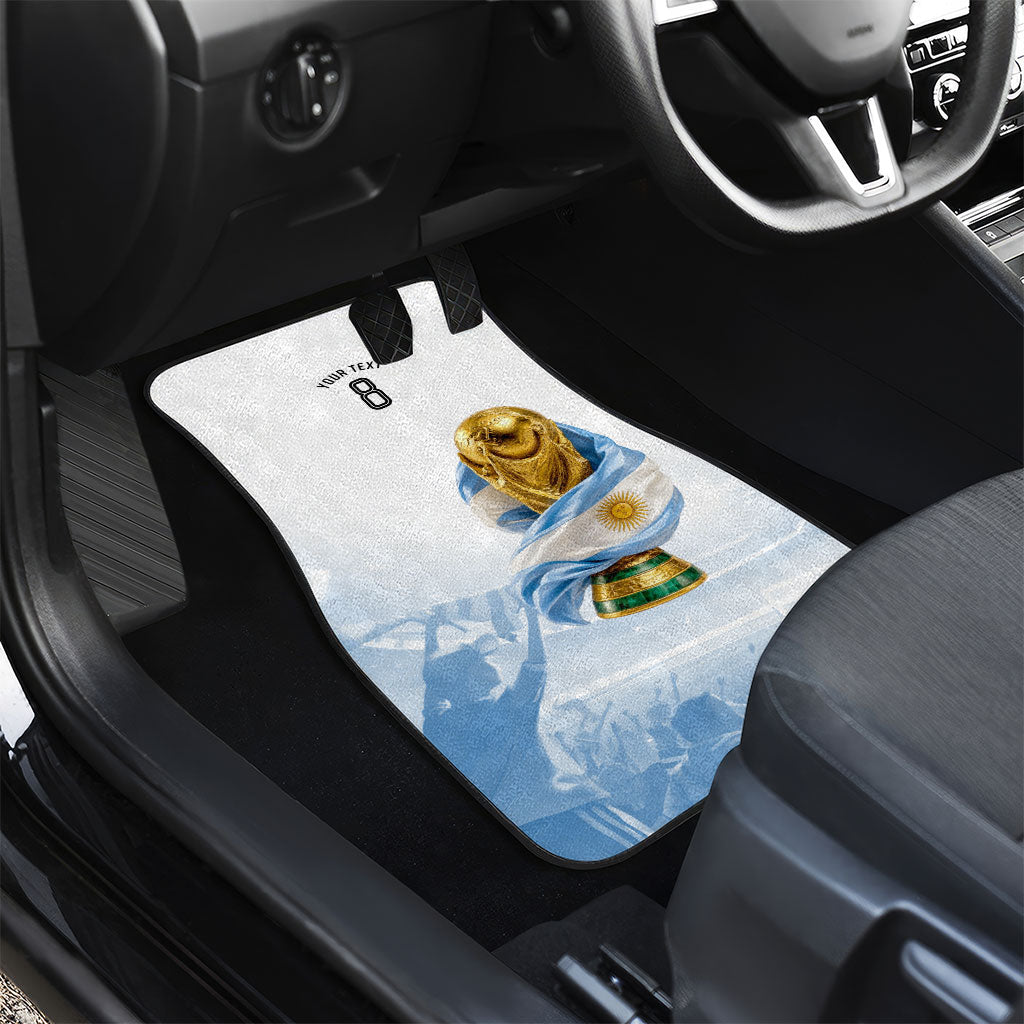 Personalized Argentina Football Champion Trophy Car Mats Flag Soccer Fan Graphic