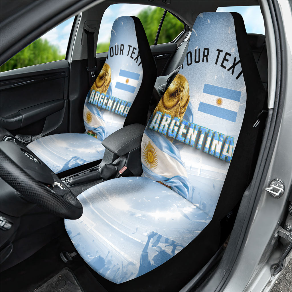 Personalized Argentina Football Champion Trophy Car Seat Cover Flag Soccer Fan Graphic