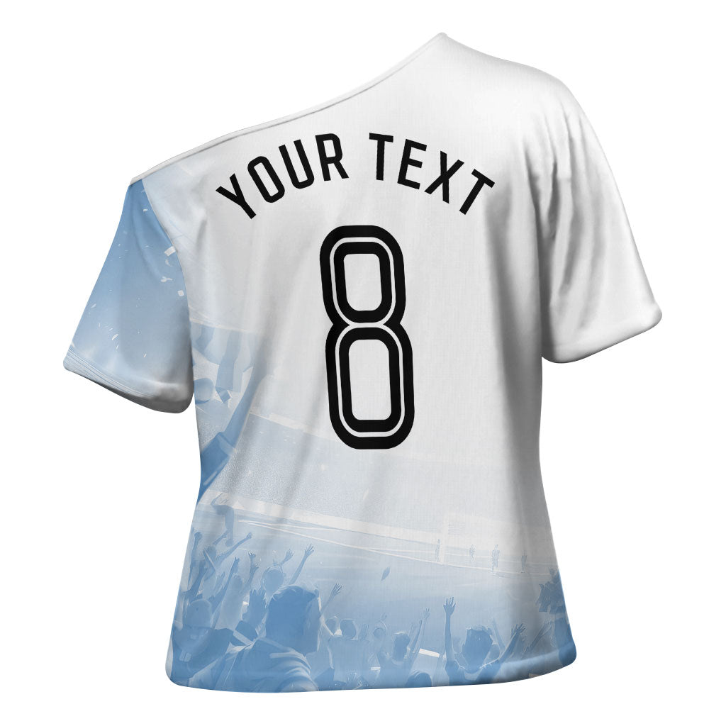 Personalized Argentina Football Champion Trophy Cross Shoulder Shirt Flag Soccer Fan Graphic