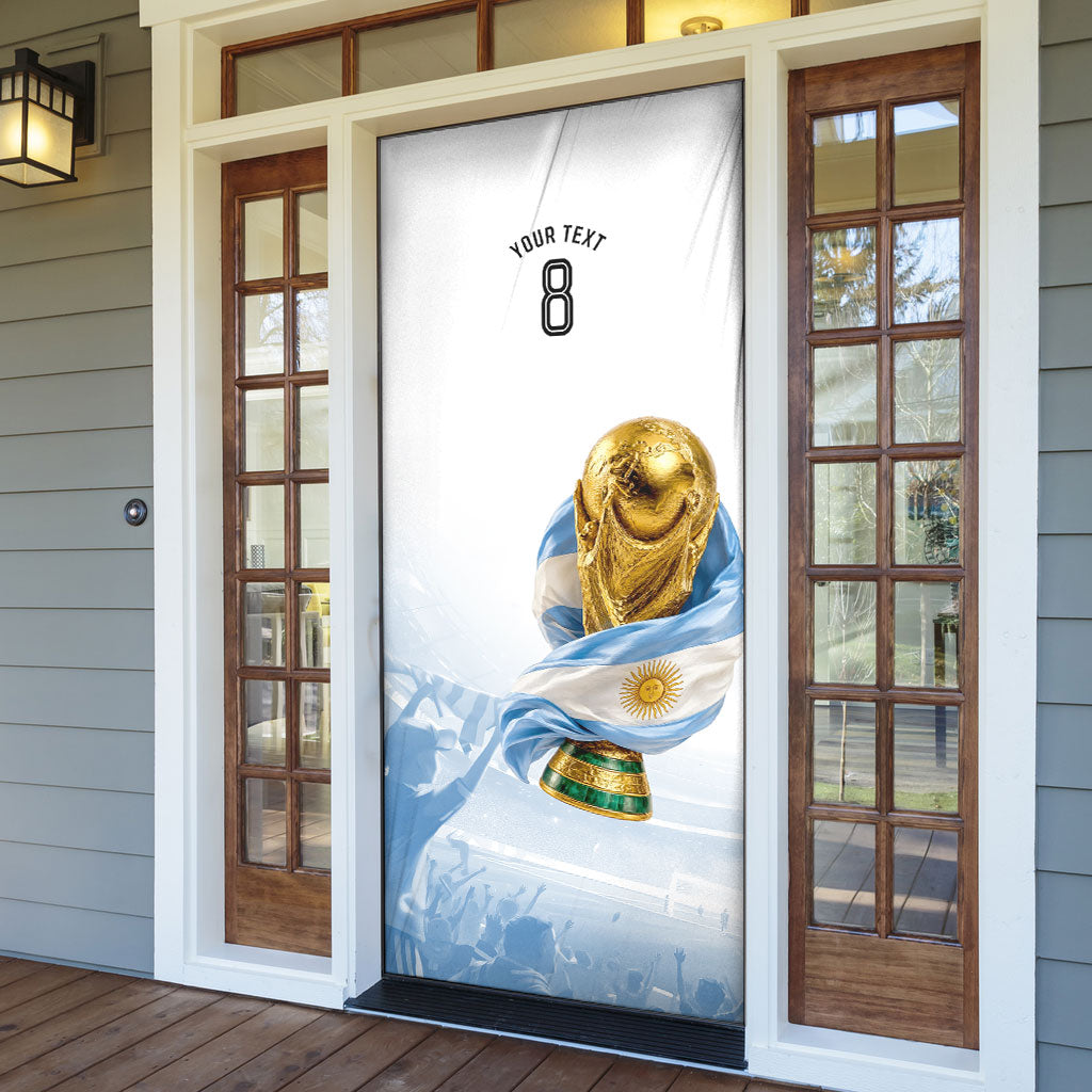 Personalized Argentina Football Champion Trophy Door Cover Flag Soccer Fan Graphic