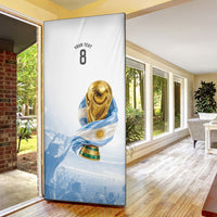 Personalized Argentina Football Champion Trophy Door Cover Flag Soccer Fan Graphic