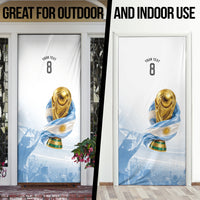 Personalized Argentina Football Champion Trophy Door Cover Flag Soccer Fan Graphic