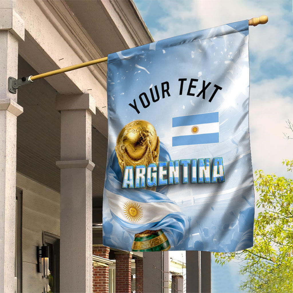 Personalized Argentina Football Champion Trophy Garden Flag Flag Soccer Fan Graphic