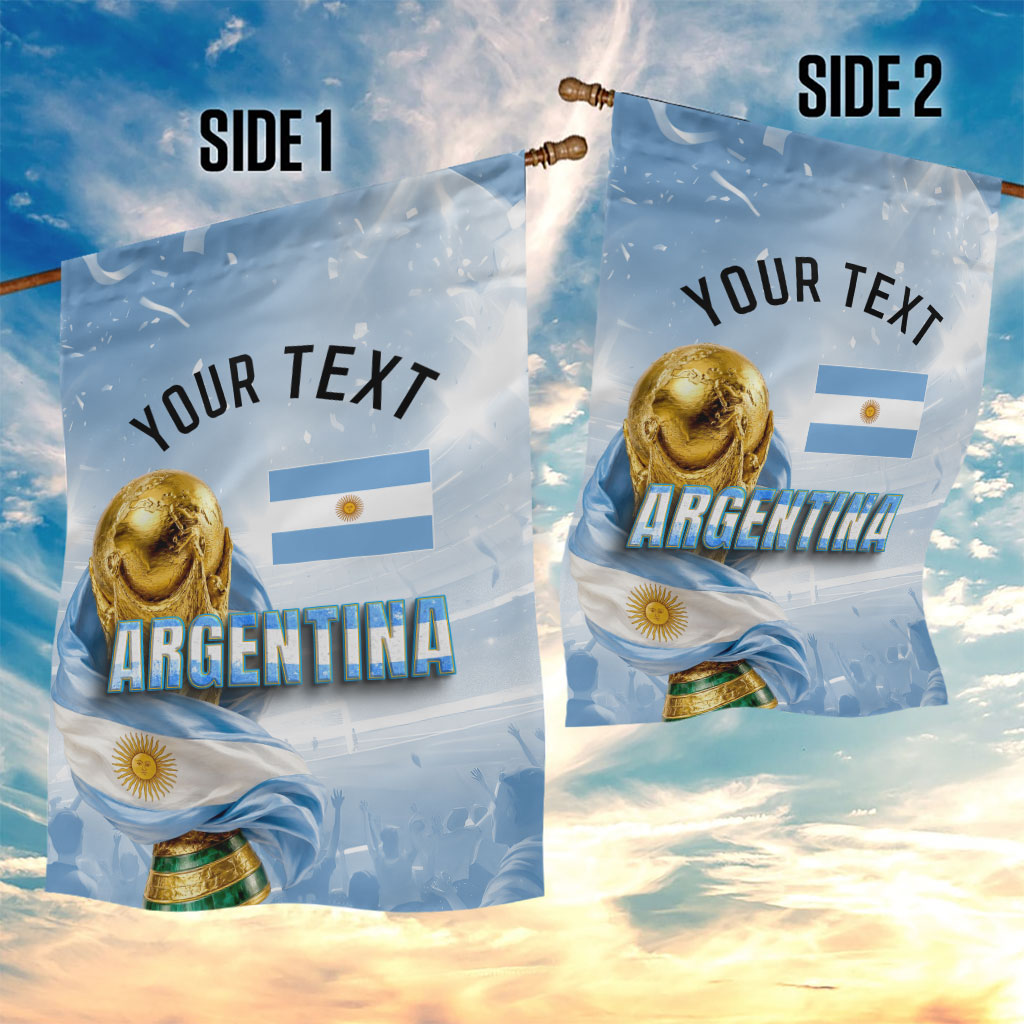 Personalized Argentina Football Champion Trophy Garden Flag Flag Soccer Fan Graphic