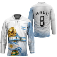 Personalized Argentina Football Champion Trophy Hockey Jersey Flag Soccer Fan Graphic