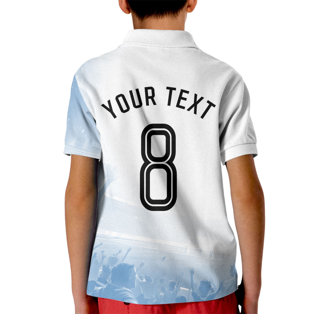 Personalized Argentina Football Champion Trophy Kid Polo Shirt Flag Soccer Fan Graphic