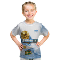 Personalized Argentina Football Champion Trophy Kid T Shirt Flag Soccer Fan Graphic