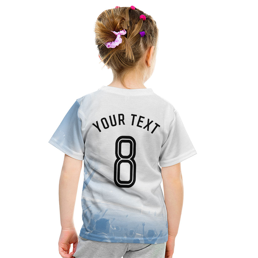 Personalized Argentina Football Champion Trophy Kid T Shirt Flag Soccer Fan Graphic