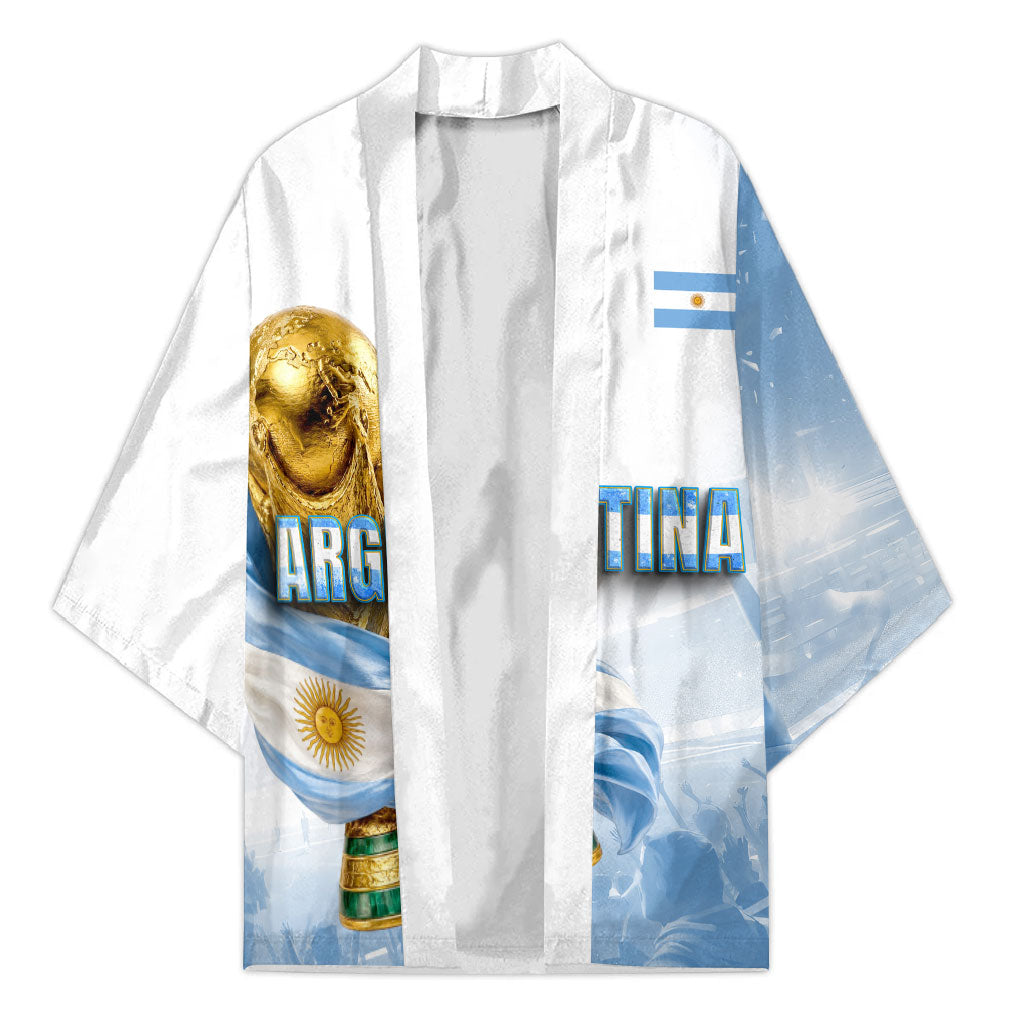 Personalized Argentina Football Champion Trophy Kimono Flag Soccer Fan Graphic