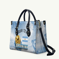 Personalized Argentina Football Champion Trophy Leather Bag Flag Soccer Fan Graphic