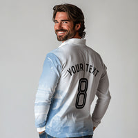 Personalized Argentina Football Champion Trophy Long Sleeve Polo Shirt Flag Soccer Fan Graphic