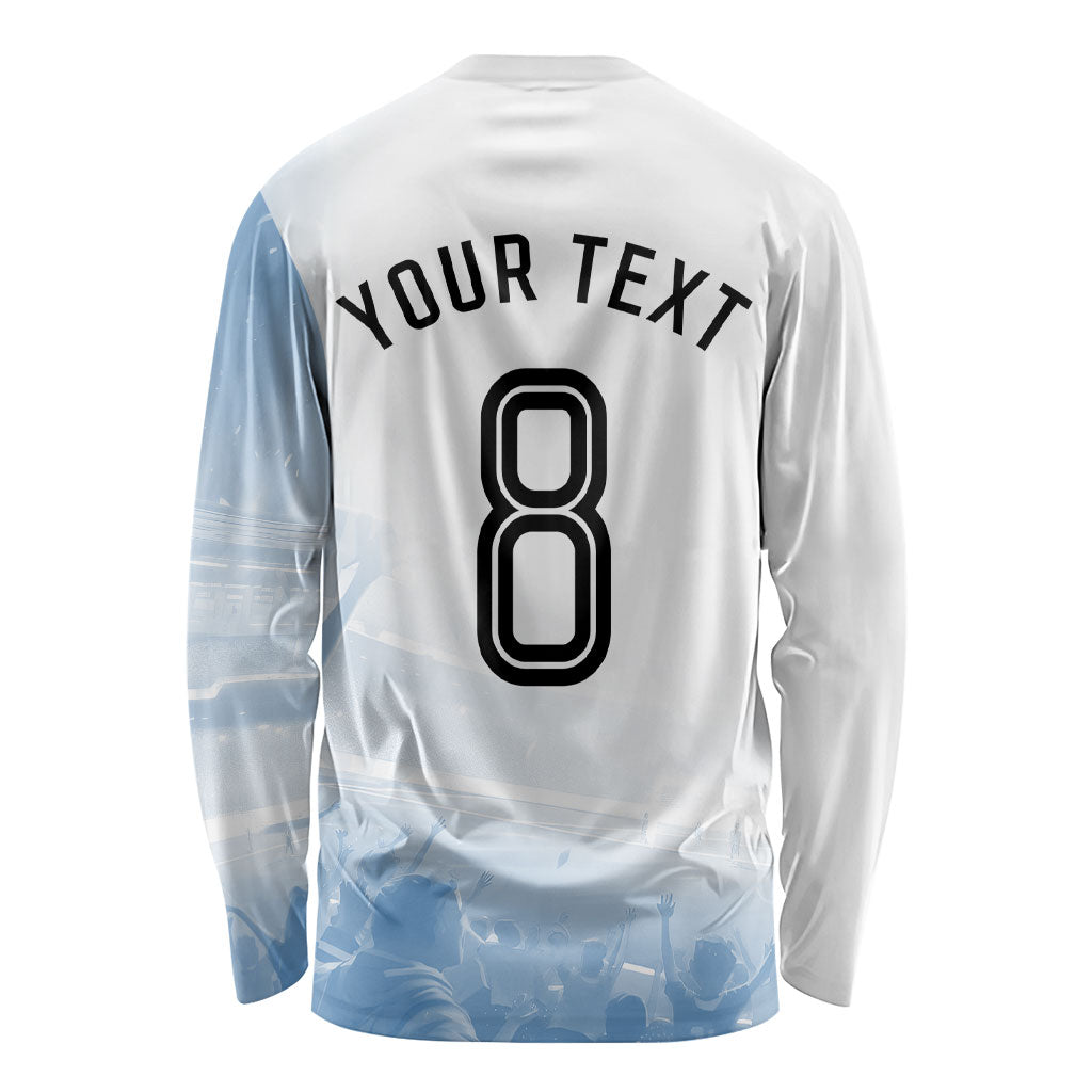 Personalized Argentina Football Champion Trophy Long Sleeve Shirt Flag Soccer Fan Graphic