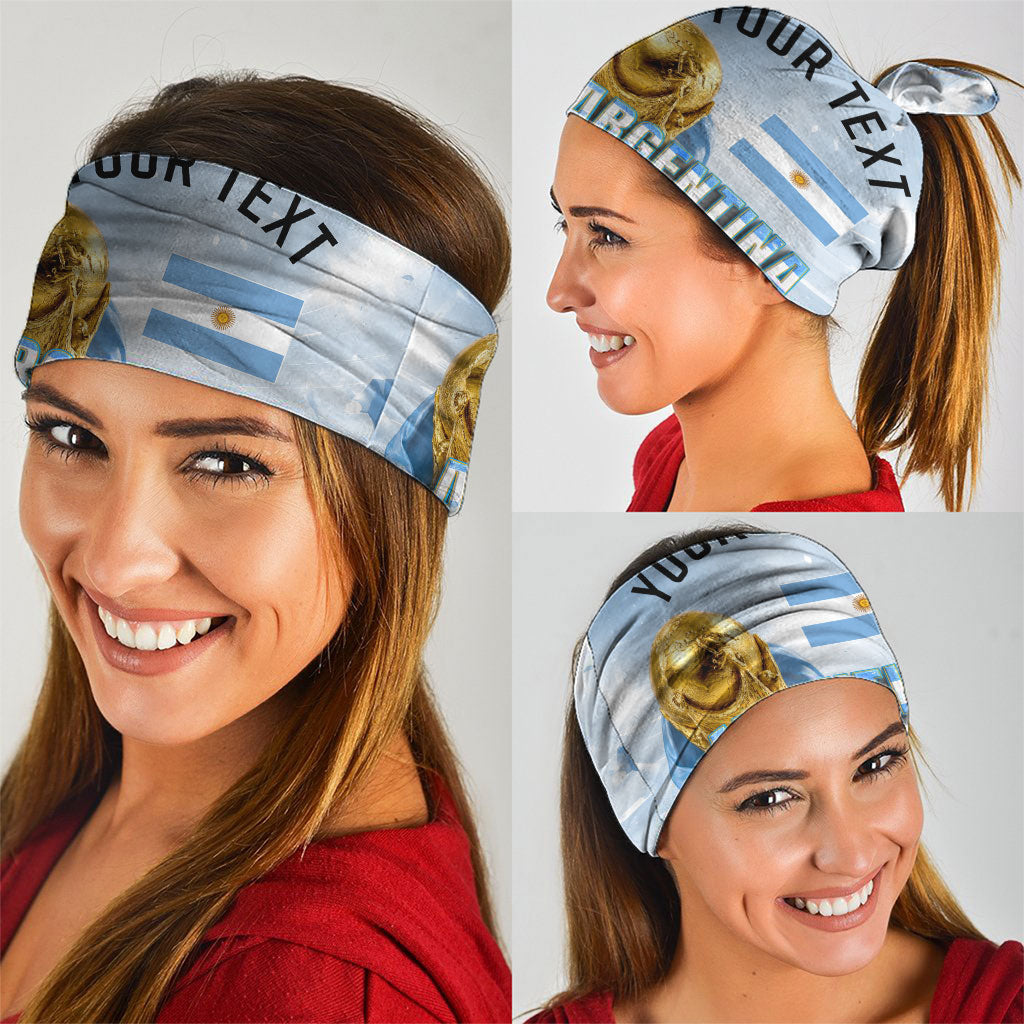 Personalized Argentina Football Champion Trophy Neck Gaiter Flag Soccer Fan Graphic