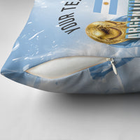 Personalized Argentina Football Champion Trophy Pillow Cover Flag Soccer Fan Graphic