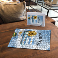 Personalized Argentina Football Champion Trophy Puzzle Flag Soccer Fan Graphic