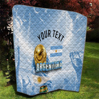 Personalized Argentina Football Champion Trophy Quilt Flag Soccer Fan Graphic