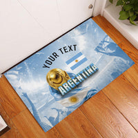 Personalized Argentina Football Champion Trophy Rubber Doormat Flag Soccer Fan Graphic