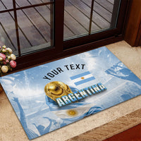 Personalized Argentina Football Champion Trophy Rubber Doormat Flag Soccer Fan Graphic
