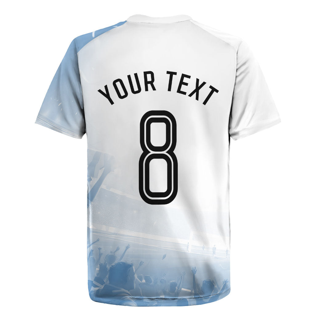 Personalized Argentina Football Champion Trophy Rugby Jersey Flag Soccer Fan Graphic