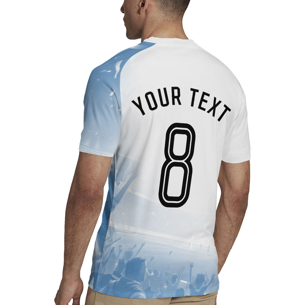 Personalized Argentina Football Champion Trophy Rugby Jersey Flag Soccer Fan Graphic