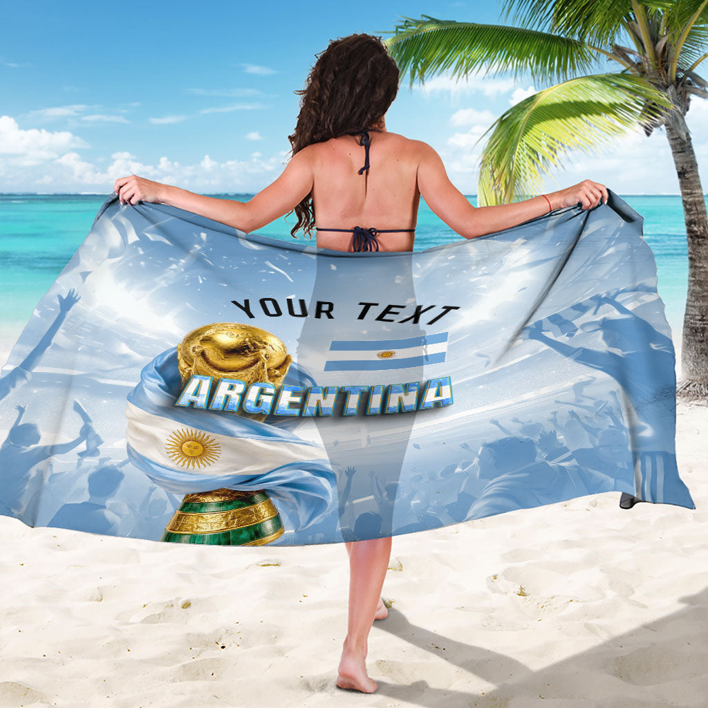 Personalized Argentina Football Champion Trophy Sarong Flag Soccer Fan Graphic
