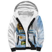 Personalized Argentina Football Champion Trophy Sherpa Hoodie Flag Soccer Fan Graphic