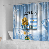 Personalized Argentina Football Champion Trophy Shower Curtain Flag Soccer Fan Graphic