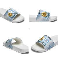 Personalized Argentina Football Champion Trophy Slide Sandals Flag Soccer Fan Graphic