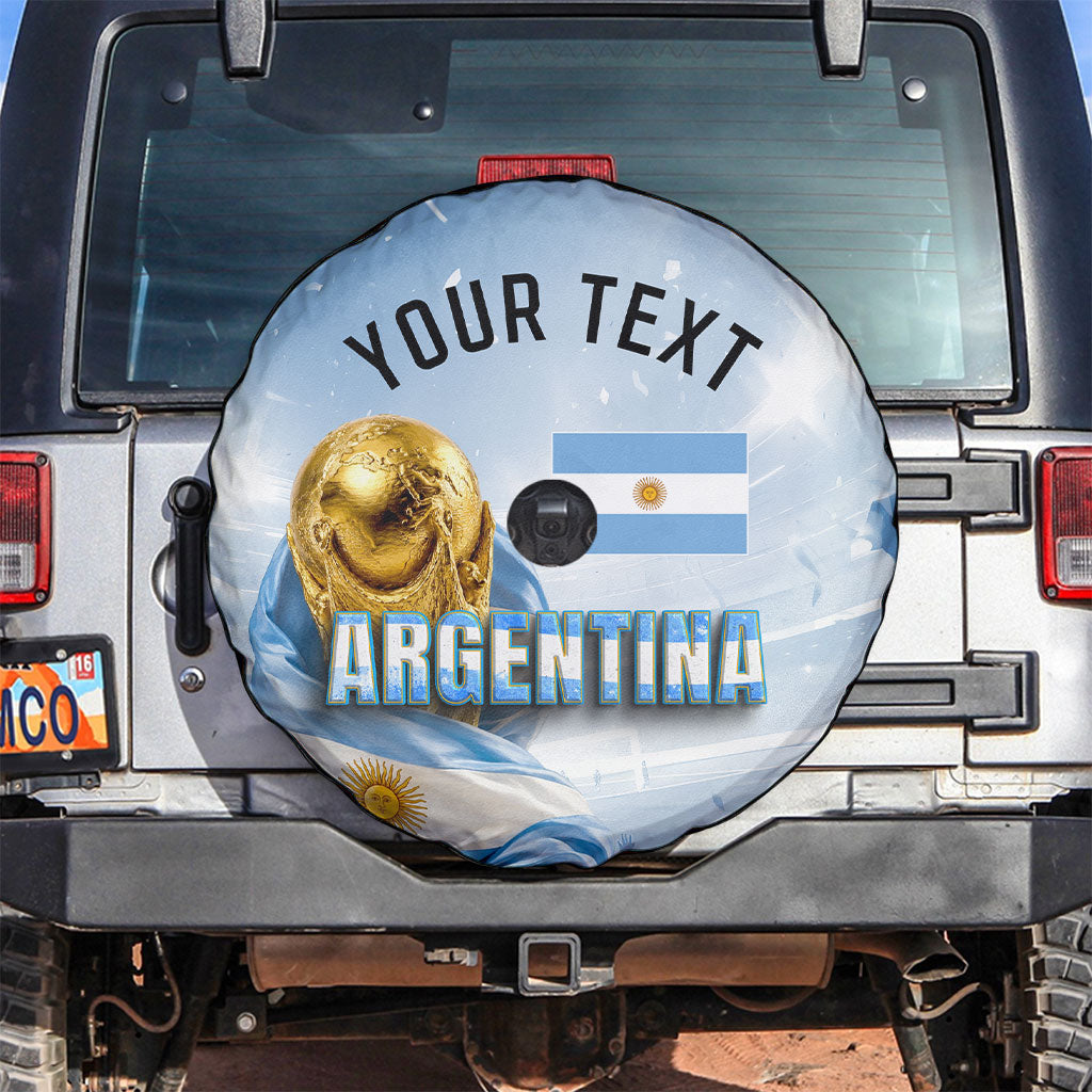 Personalized Argentina Football Champion Trophy Spare Tire Cover Flag Soccer Fan Graphic
