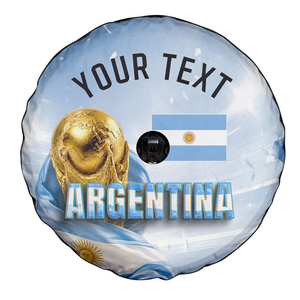 Personalized Argentina Football Champion Trophy Spare Tire Cover Flag Soccer Fan Graphic