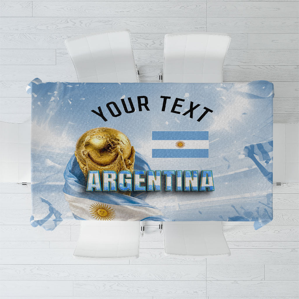 Personalized Argentina Football Champion Trophy Tablecloth Flag Soccer Fan Graphic
